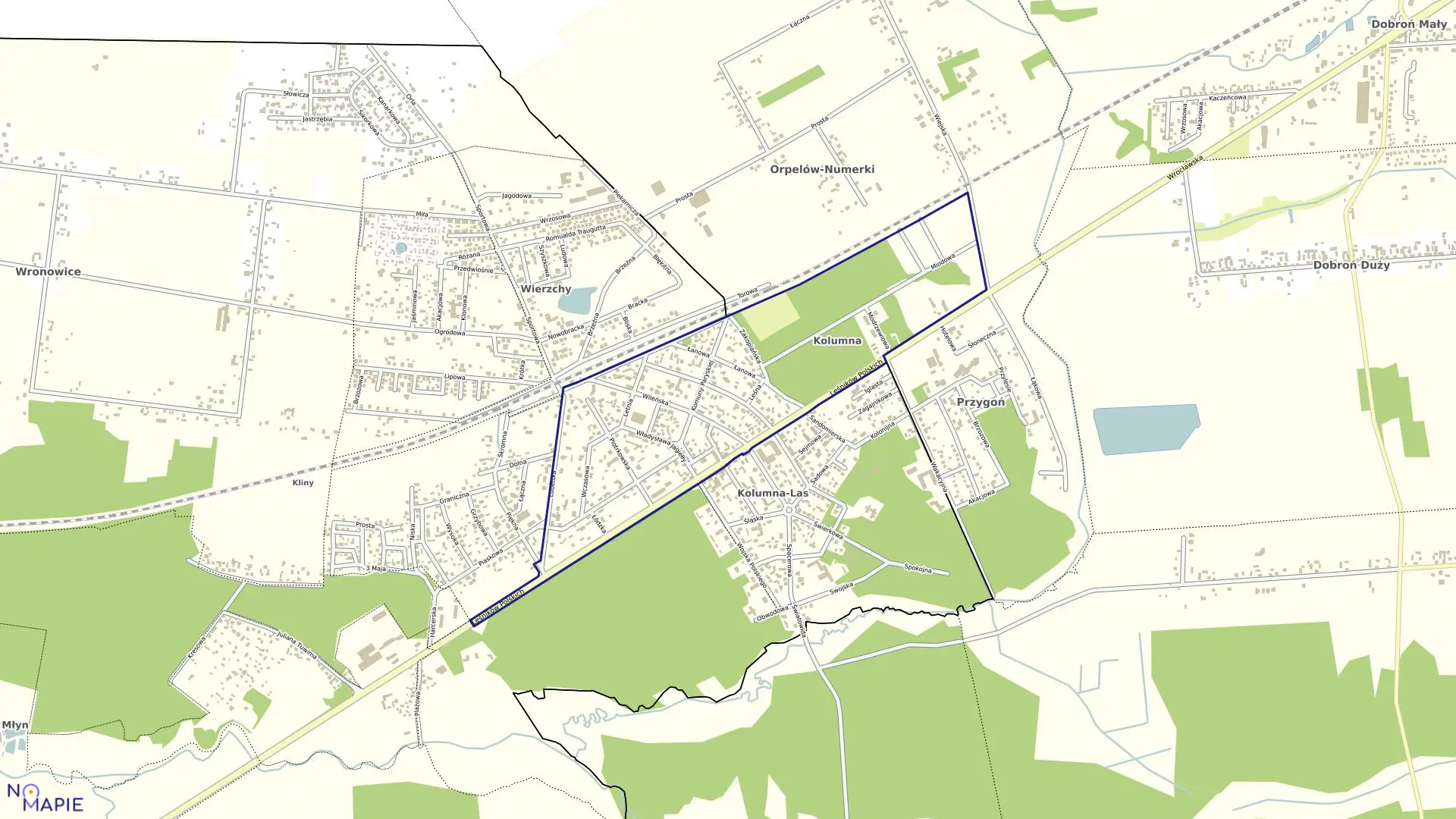 Mapa obrębu CZWARTY w gminie Łask