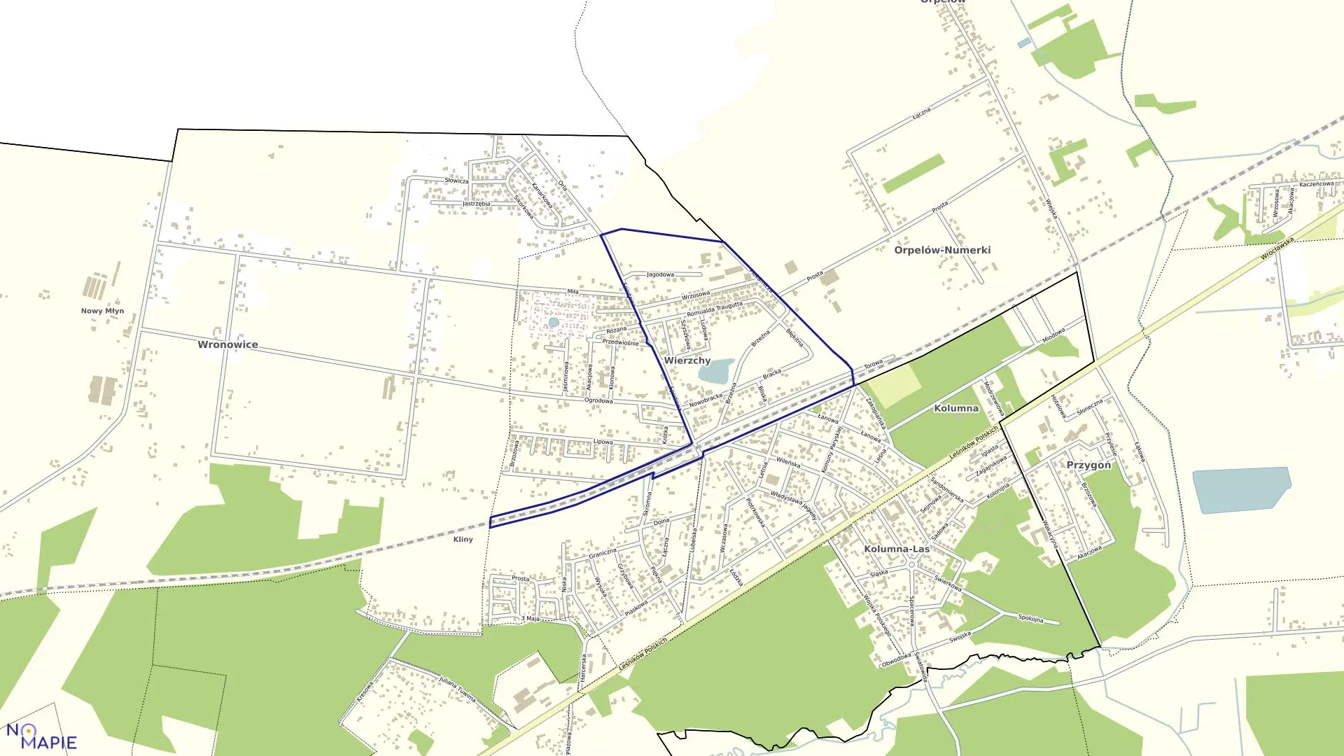 Mapa obrębu DRUGI w gminie Łask