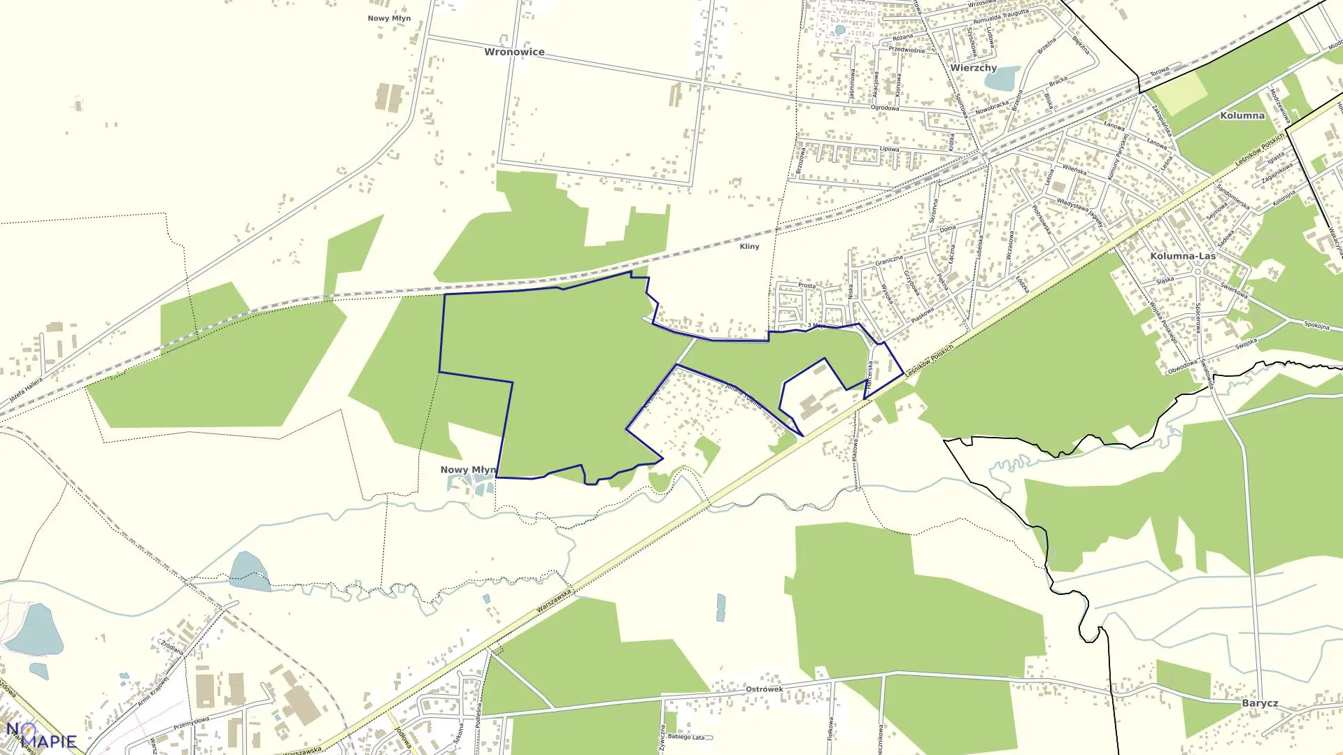 Mapa obrębu ÓSMY w gminie Łask