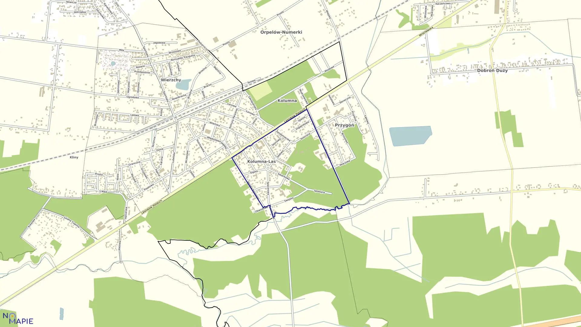Mapa obrębu PIĄTY w gminie Łask