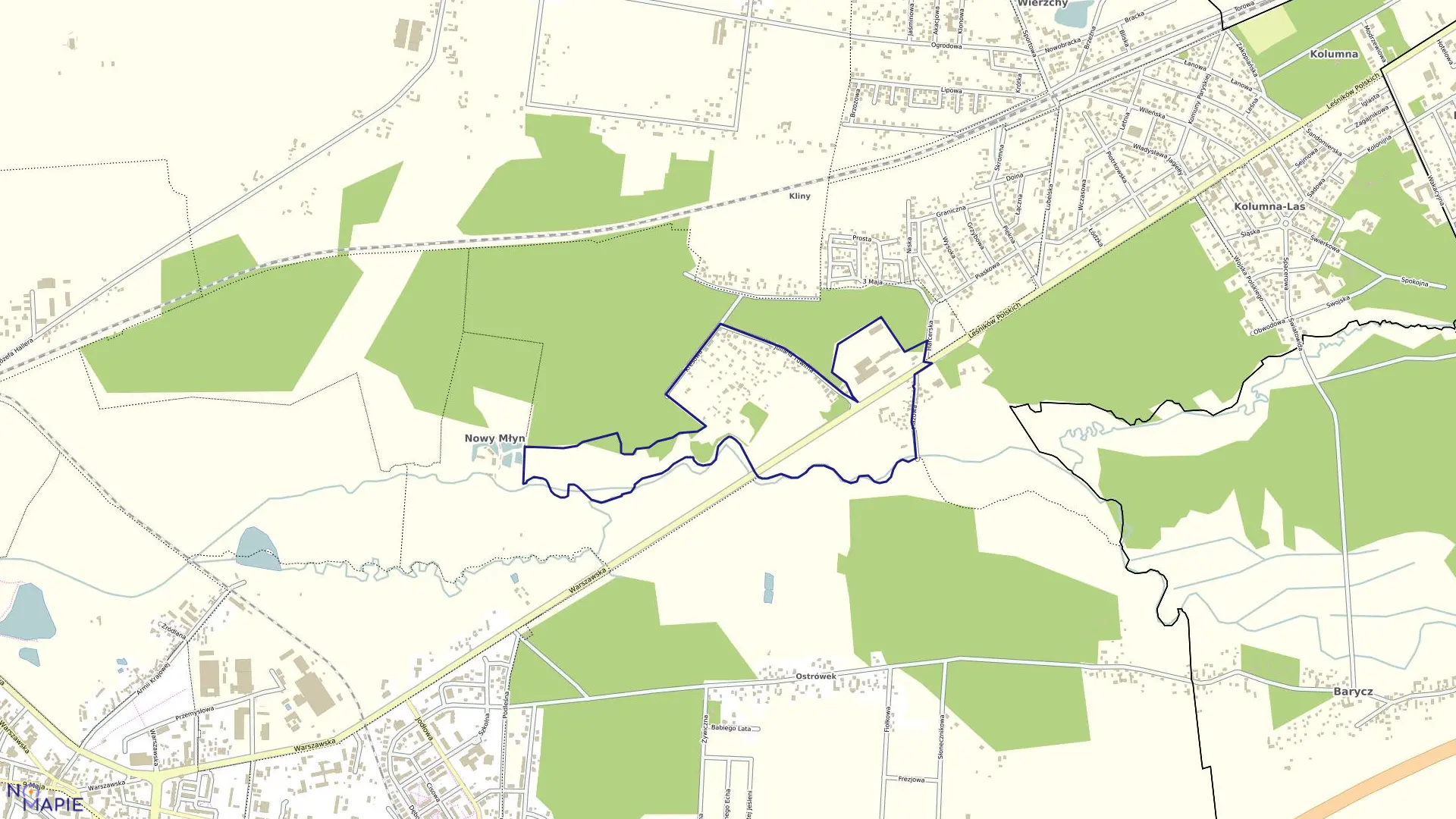 Mapa obrębu SIÓDMY w gminie Łask