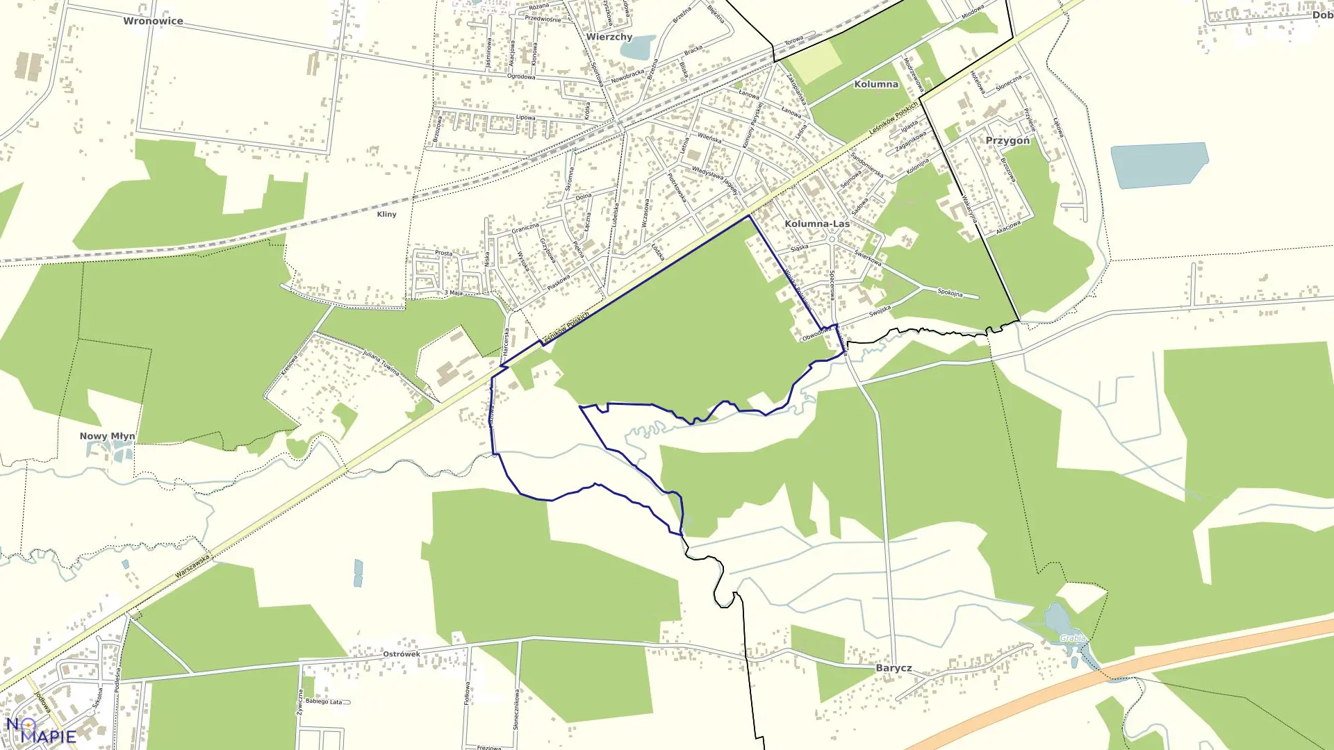 Mapa obrębu SZÓSTY w gminie Łask