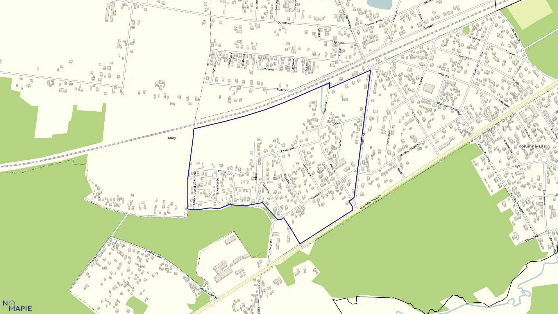 Mapa obrębu TRZECI w gminie Łask